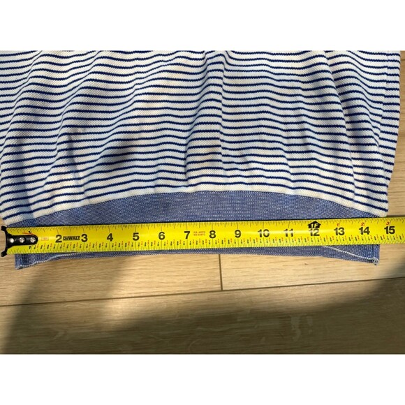 Massimo Dutti Blue White Striped Knit Polo Shirt Short Sleeve Retro Style Turkey - Picture 2 of 6